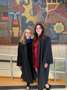 Pictured on the left is Dr. Hazel Marie, head of the mechanical engineering department at YSU and one of Grace's capstone project advisors.